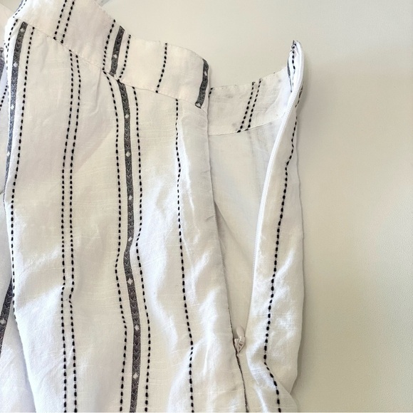 NWT LOFT Beach Halter Neck Flounce Hem Striped Cotton Sun Dress White 16 - Picture 10 of 14